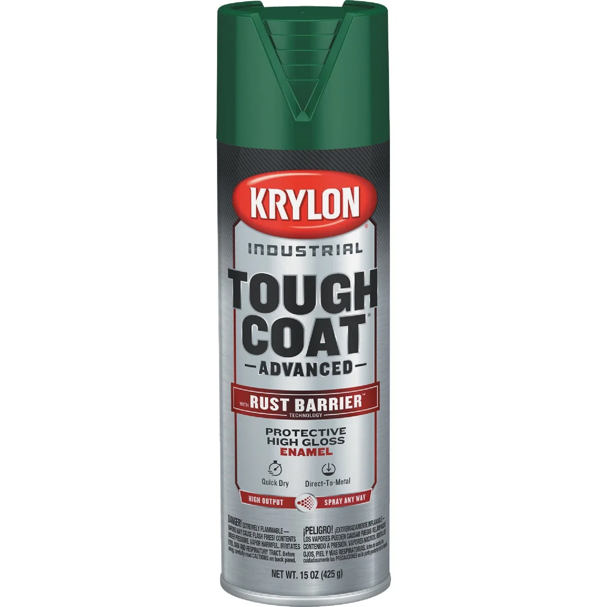 Environmentally Friendly Krylon Industrial Tough Coat 15 Oz. Gloss Dark Green Rust Barrier Spray Enamel High-End