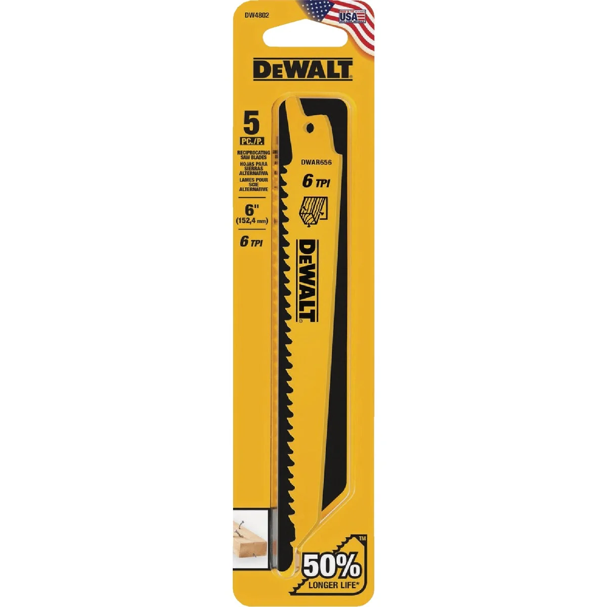 Relaxed DEWALT 6 In. 6 TPI Bi-Metal Taper Reciprocating Saw Blade 2-Pack World-Class