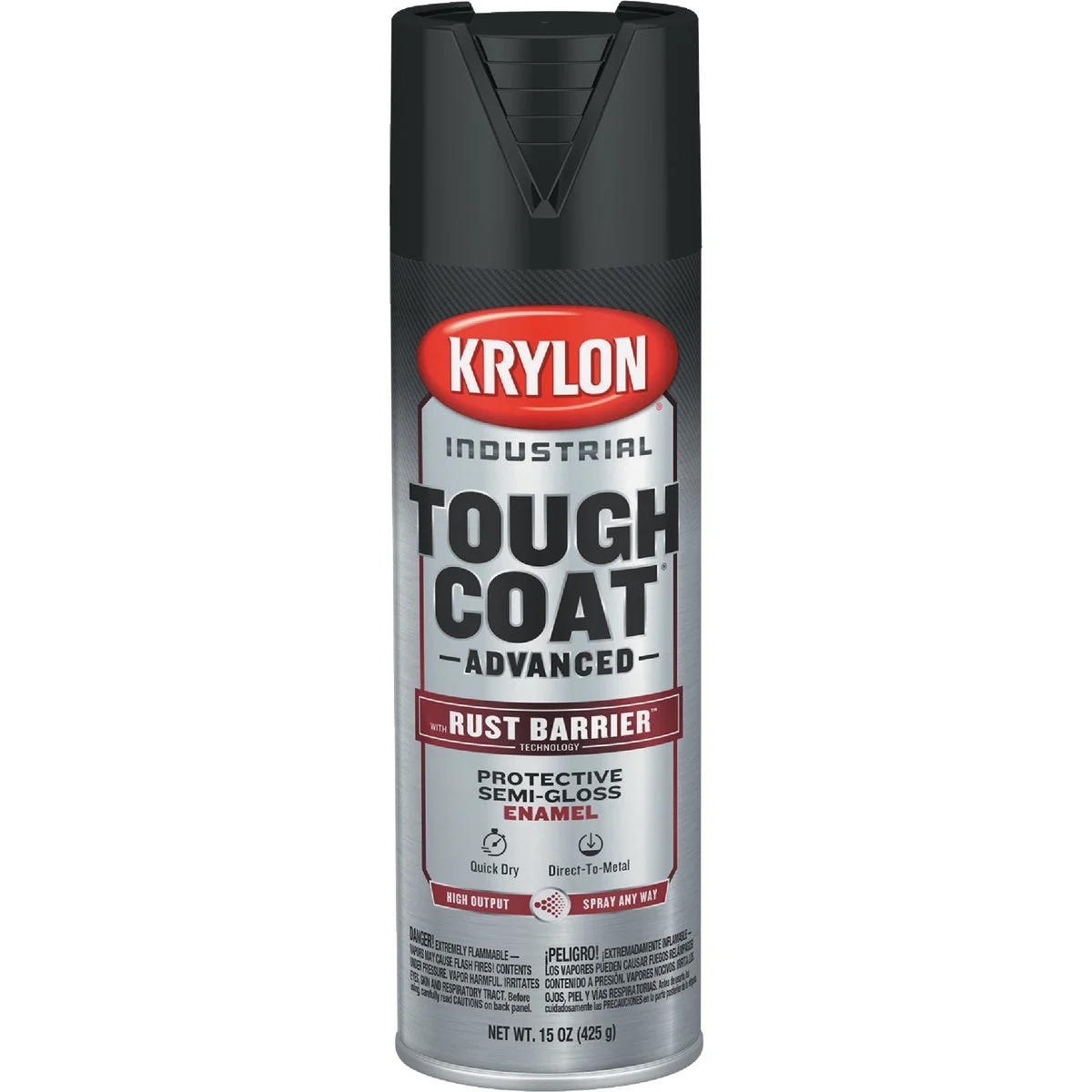 Premium Material Krylon Industrial Tough Coat 15 Oz. Semi-Gloss Black Rust Barrier Spray Enamel Versatile