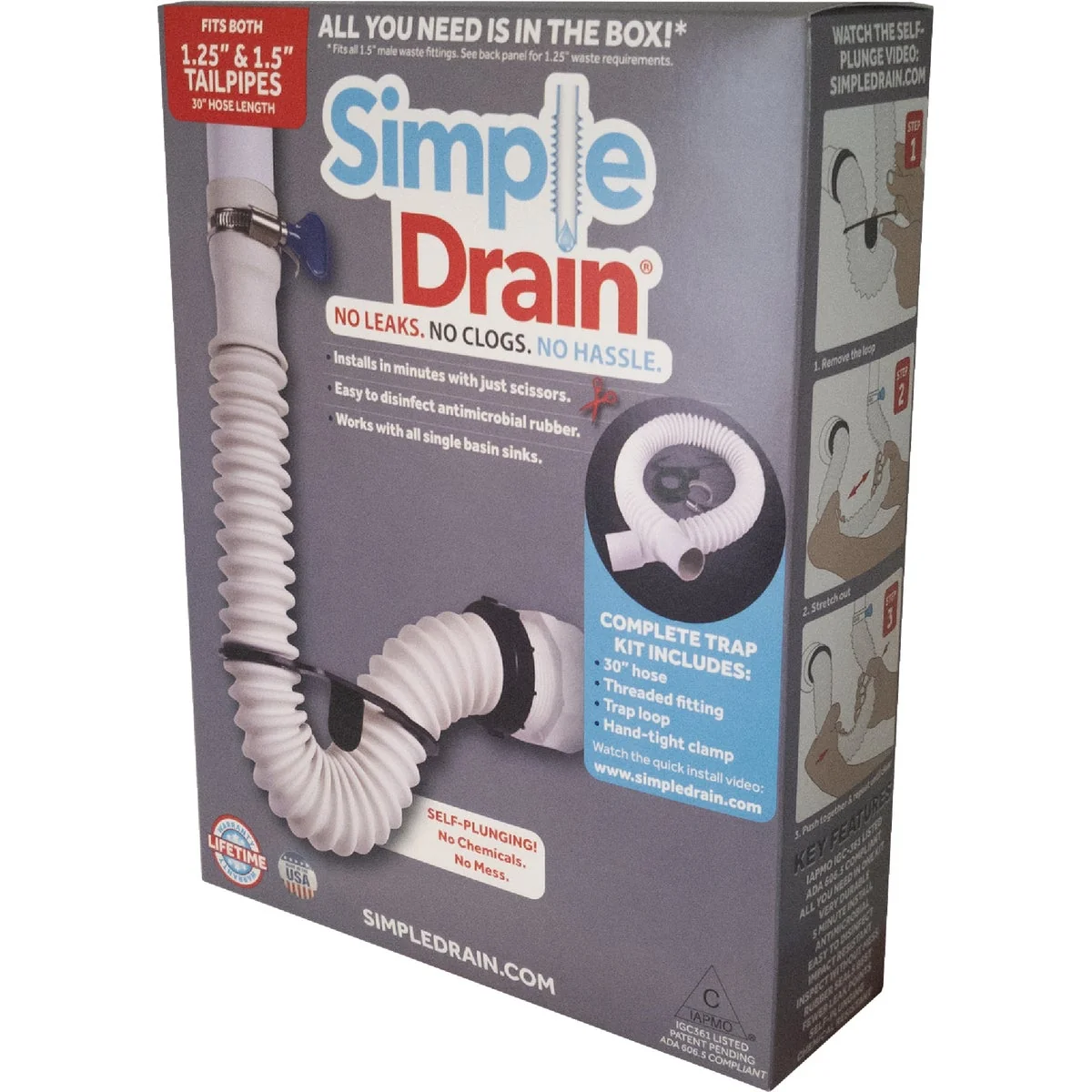 Next-Generation Simple Drain Self-Plunging Sink Drain Universal Trap Repair Kit Crafted