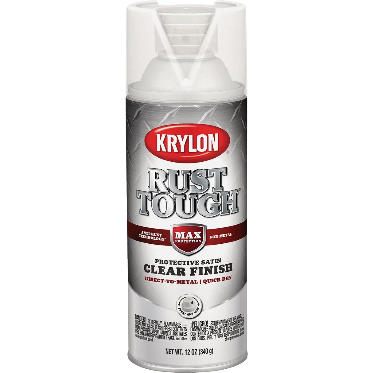Versatile Krylon Rust Tough 12 Oz. Satin Alkyd Enamel Spray Paint Clear Recyclable