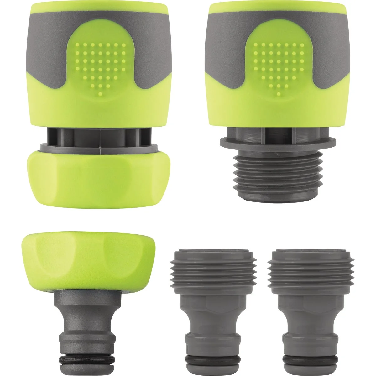 Innovative Flexzilla Standard Garden Hose Quick-Connect Coupler Plug Kit ZillaGreen 5-Piece Convenient