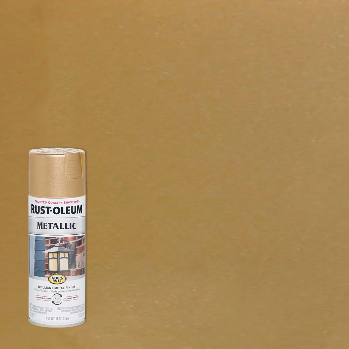Elegant Rust-Oleum Stops Rust 11 Oz. Vintage Metallic Spray Paint Warm Gold Classic