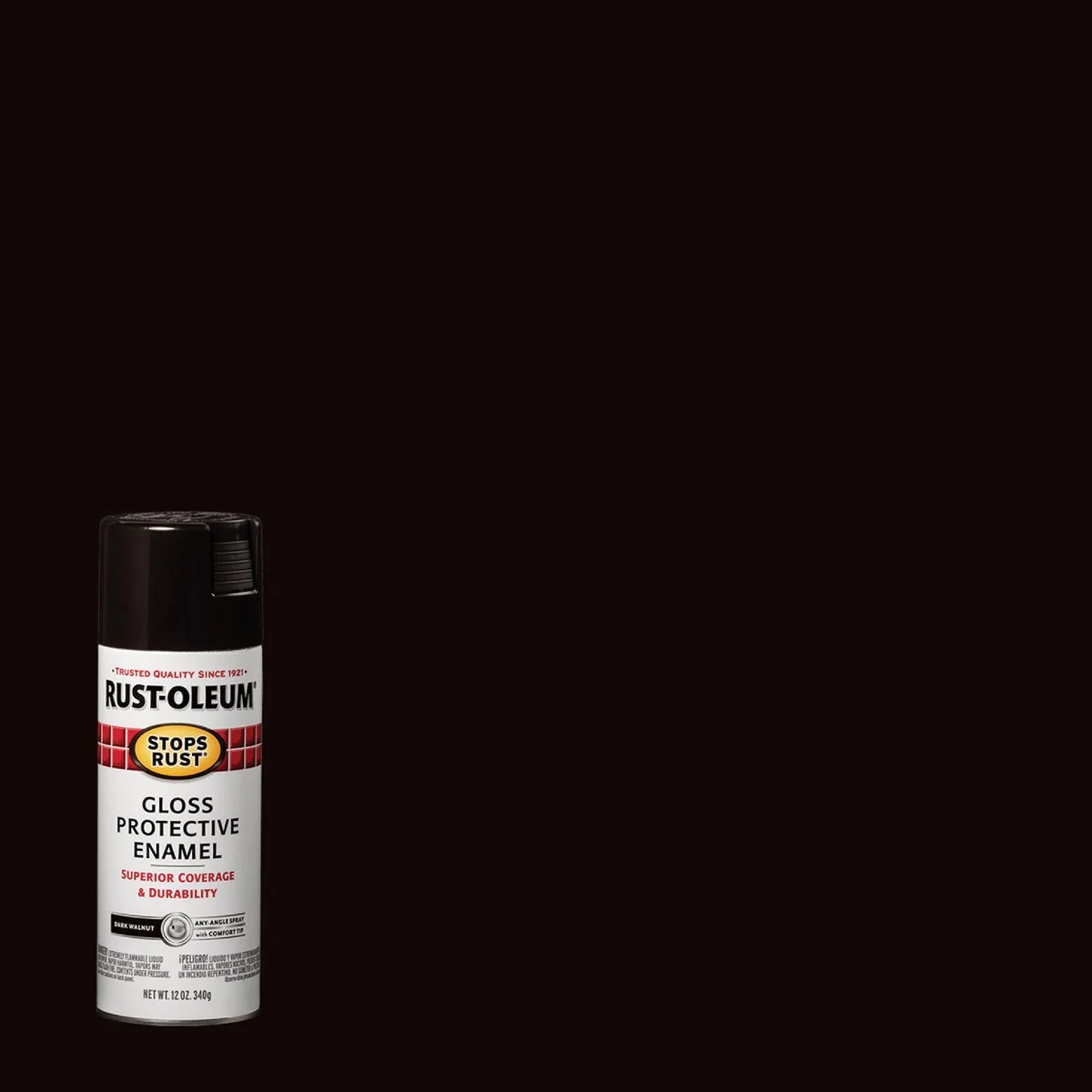 Green Rust-Oleum Stops Rust 12 Oz. Dark Walnut Gloss Anti-Rust Spray Paint Smart