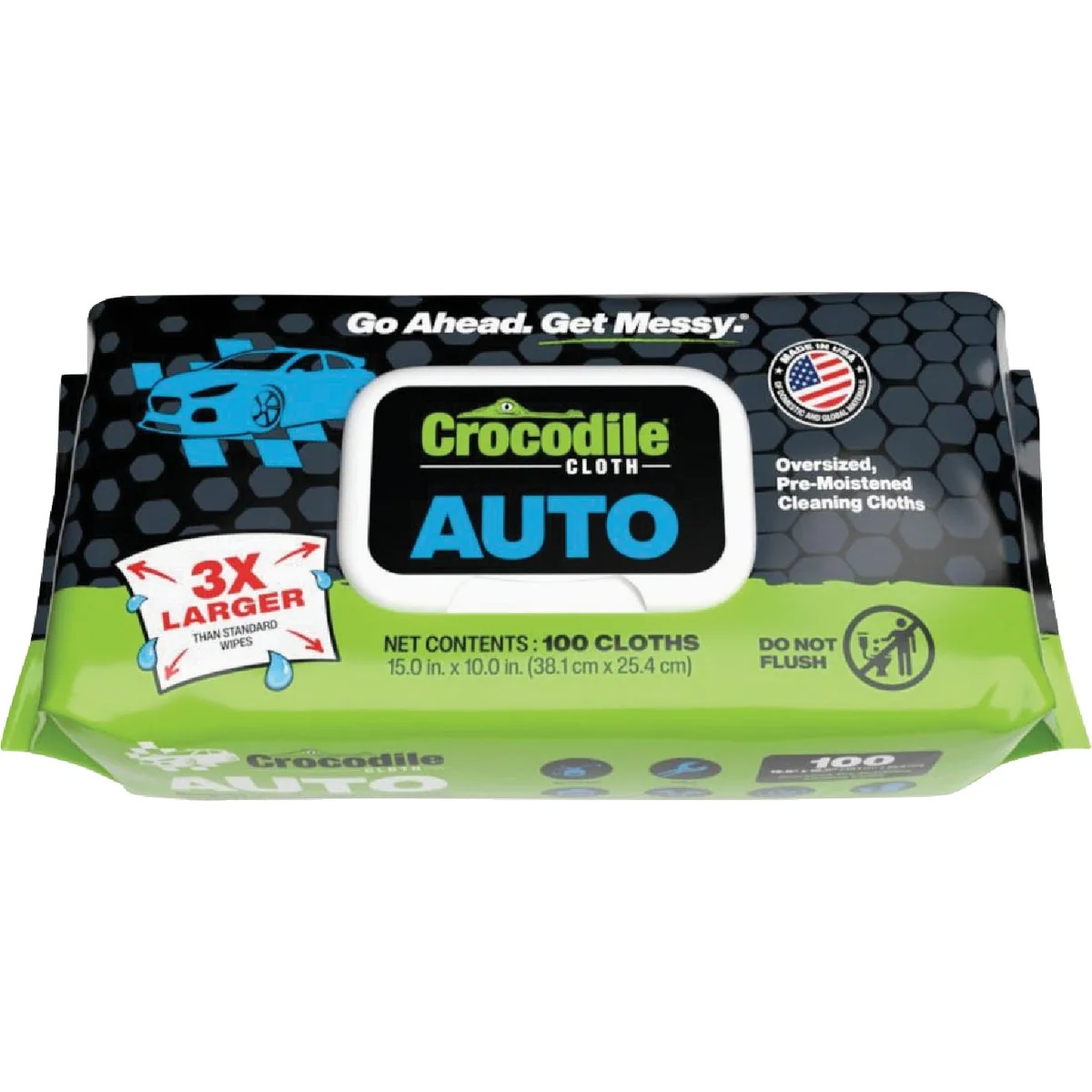 Optimized Crocodile Cloth Auto Cleaning Wipes 100-Count Elite