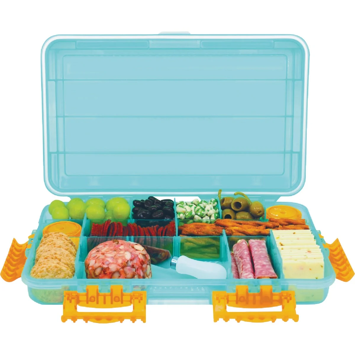 Practical SubSafe Light Blue Neon Orange Charcuterie Safe 5-Piece Set Elite
