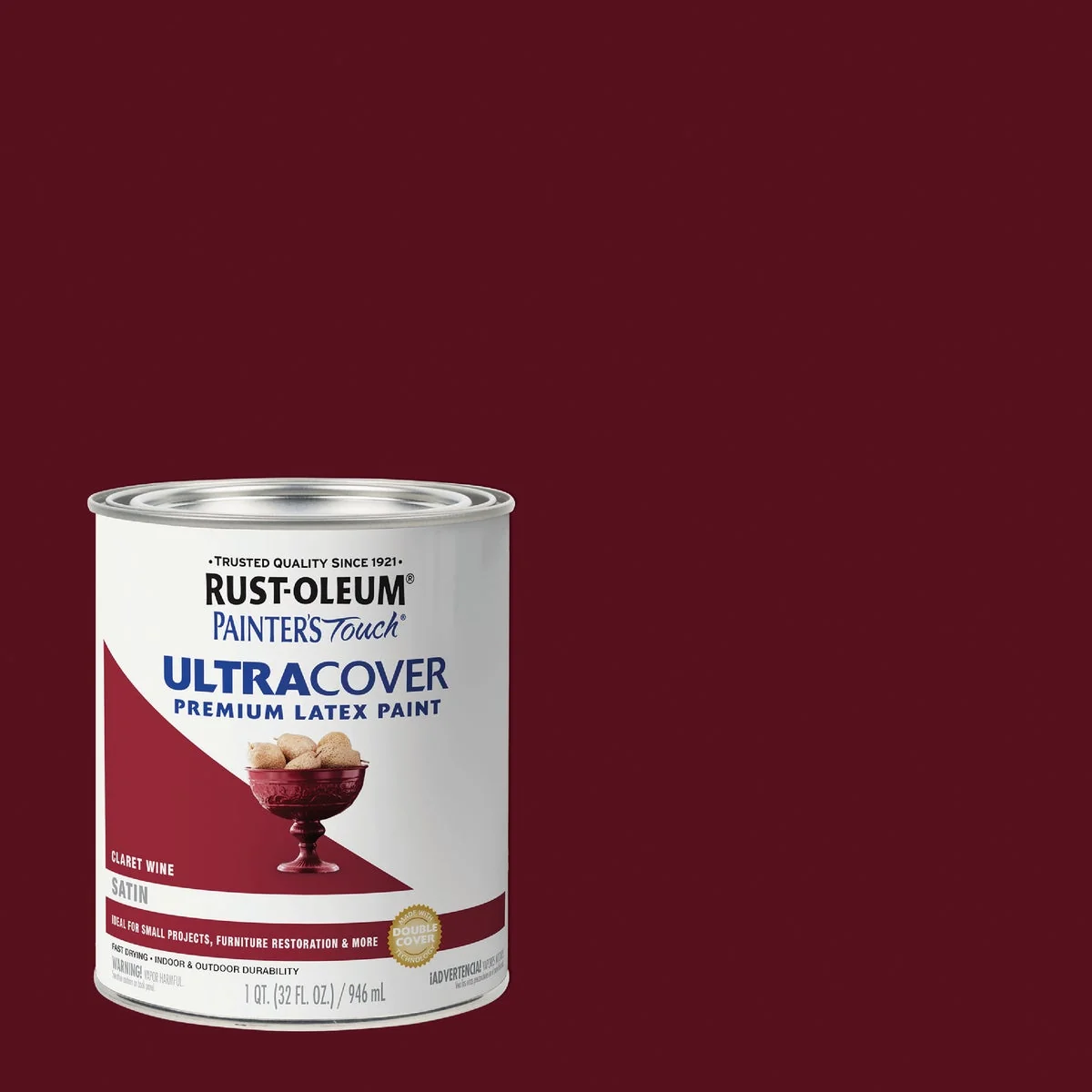 Fashionable Rust-Oleum Painter's Touch 2X Ultra Cover Satin Premium Latex Paint Claret Wine 1 Qt. Smooth