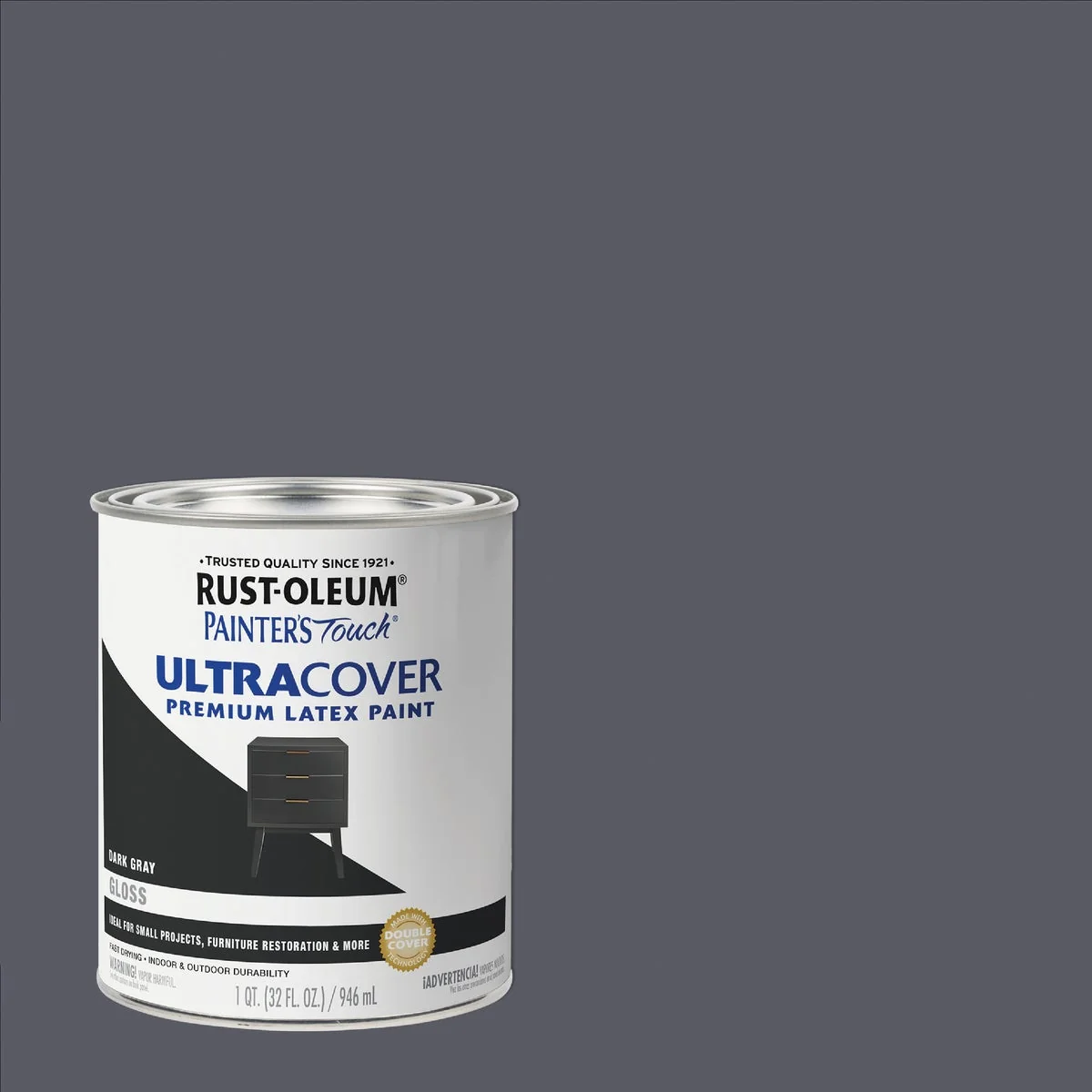 Effective Rust-Oleum Painter's Touch 2X Ultra Cover Gloss Premium Latex Paint Dark Gray 1 Qt. Original
