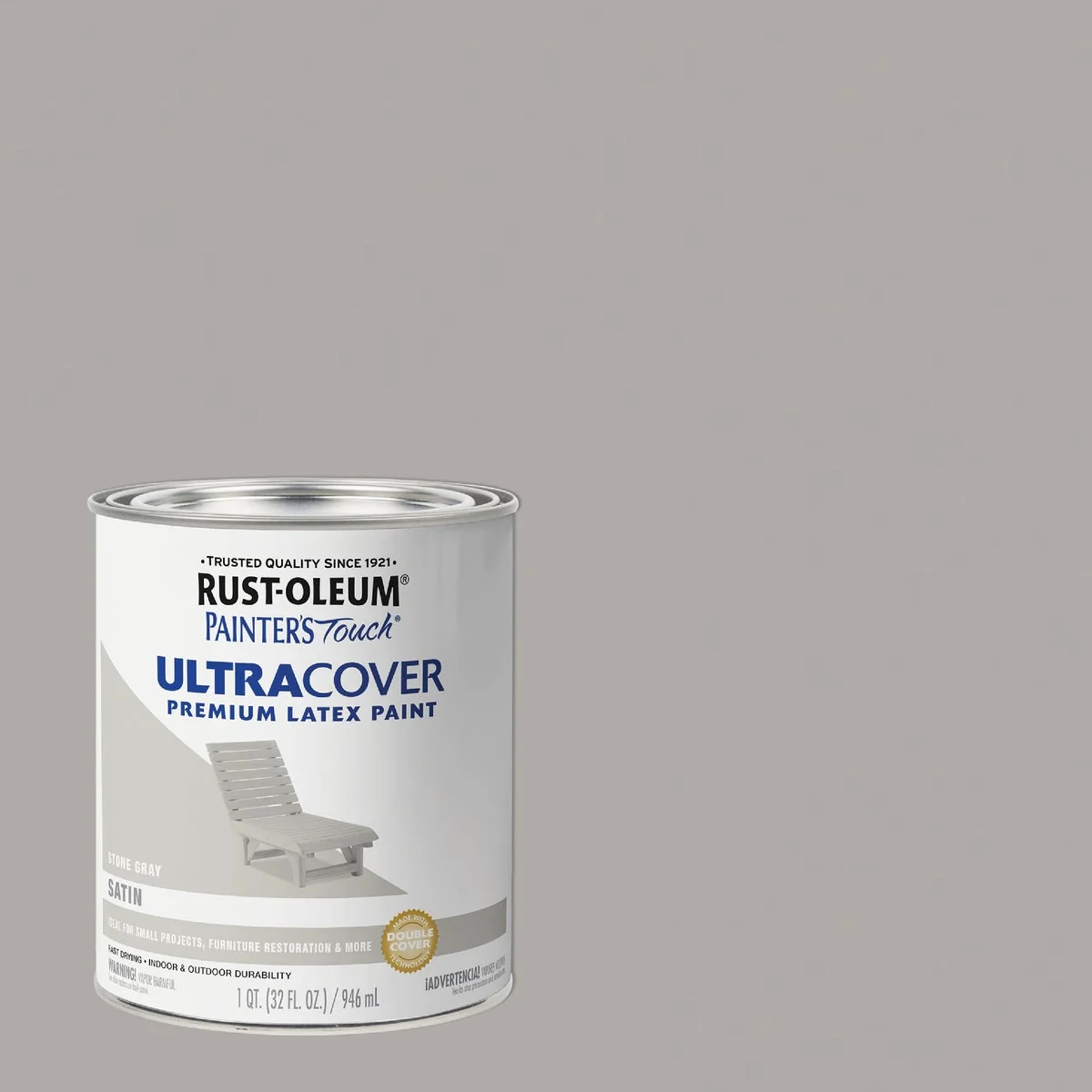 Functional Rust-Oleum Painter's Touch 2X Ultra Cover Satin Premium Latex Paint Stone Gray 1 Qt. Fine