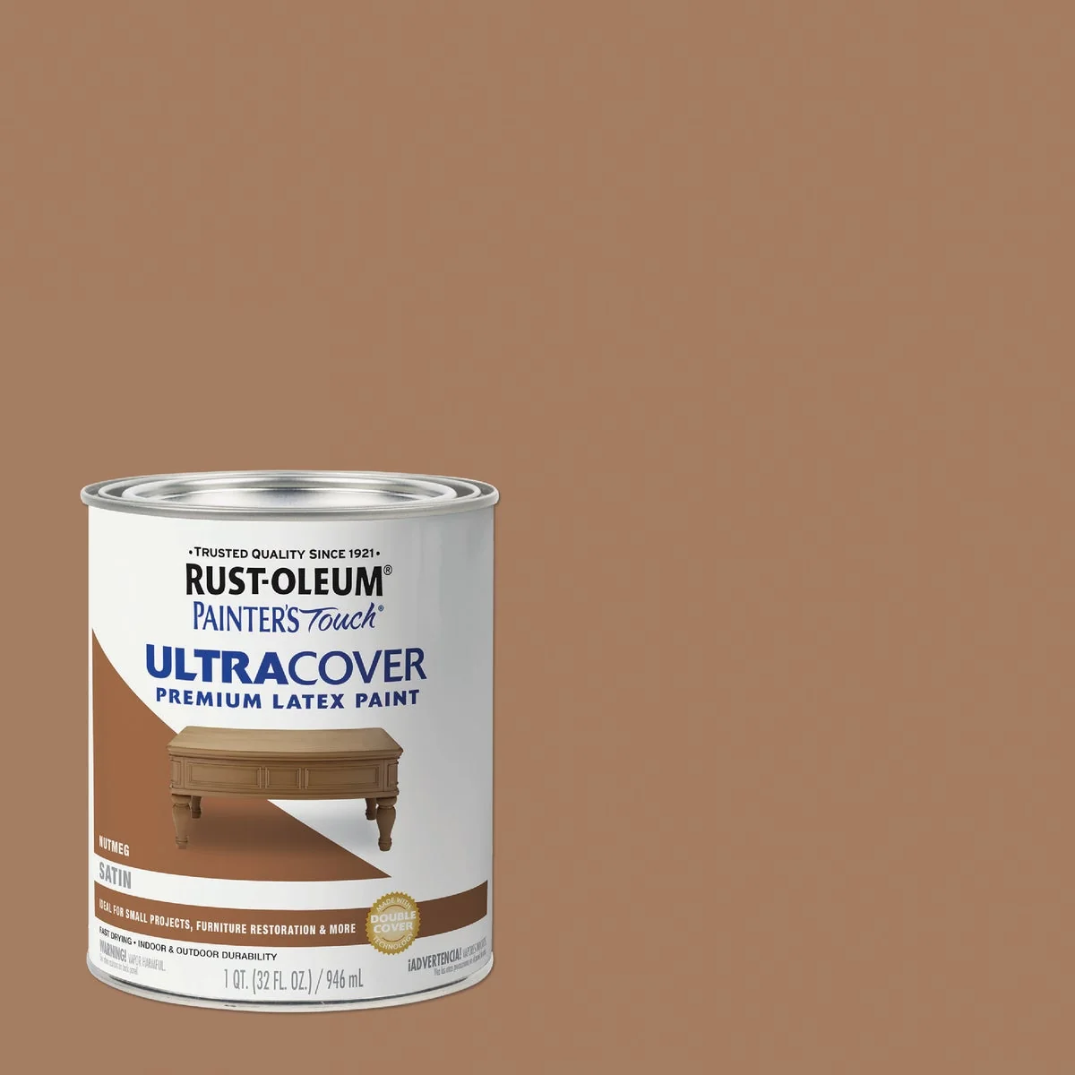 Specialty Rust-Oleum Painter's Touch 2X Ultra Cover Satin Premium Latex Paint Nutmeg 1 Qt. Enhanced