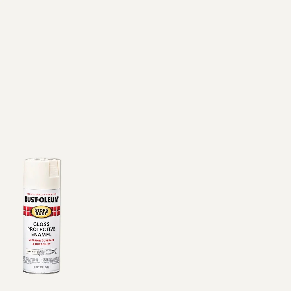 Professional Rust-Oleum Stops Rust 12 Oz. Canvas White Gloss Anti-Rust Spray Paint Solid