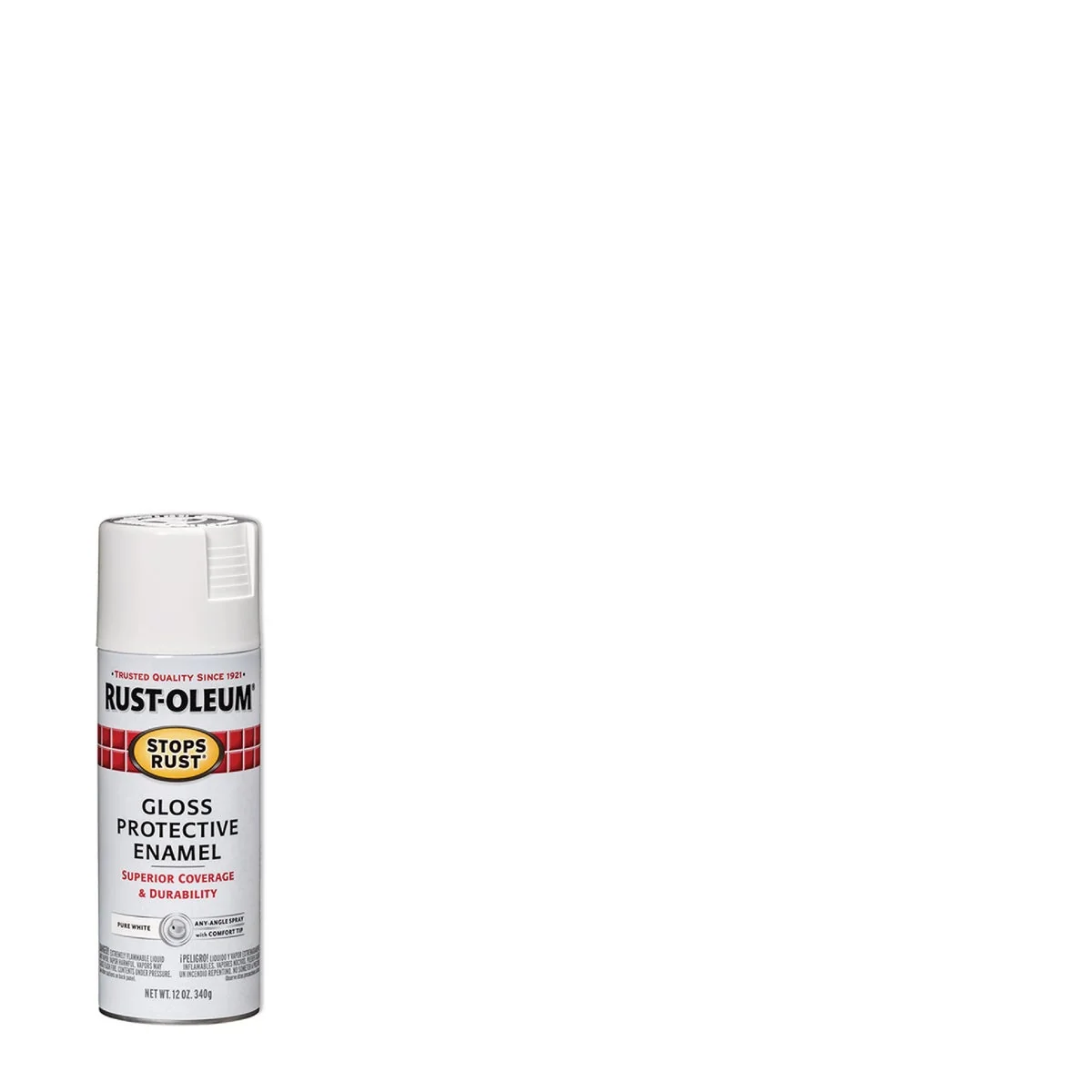 Long-Lasting Rust-Oleum Stops Rust 12 Oz. Pure White Gloss Anti-Rust Spray Paint Dependable