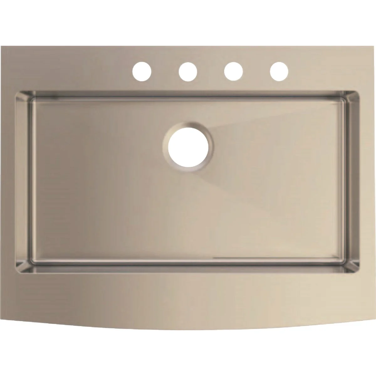 Luxury CMI Single Bowl 33 In. x 25 In. x 8 In. Stainless Steel Curved Front Apron Farm Sink Lightweight