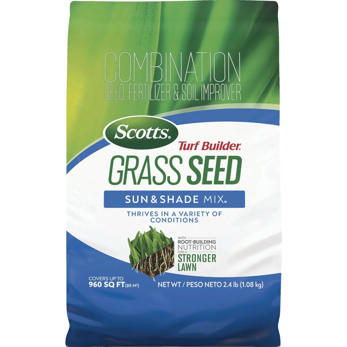 Stylish Scotts Turf Builder 2.4 Lb. 200 Sq. Ft. Sun Shade Mix Grass Seed Fertilizer and Soil Improver Combination Functional