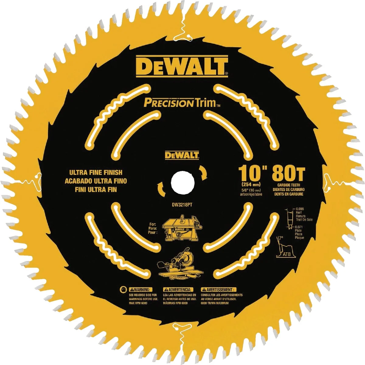 Secure DEWALT 10 In. 80-Tooth Fine Finish Circular Saw Blade Fashionable