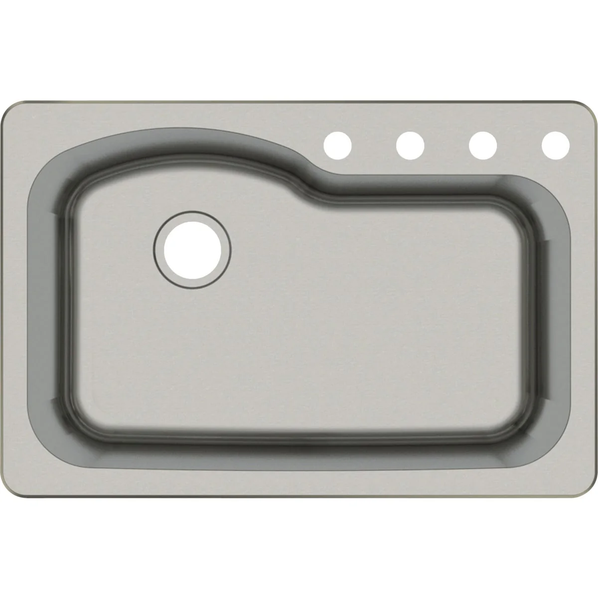 Safe CMI 33 In. x 22 In. x 9 In. Single Bowl Stainless Steel Top Mount Offset Kitchen Sink Next-Generation