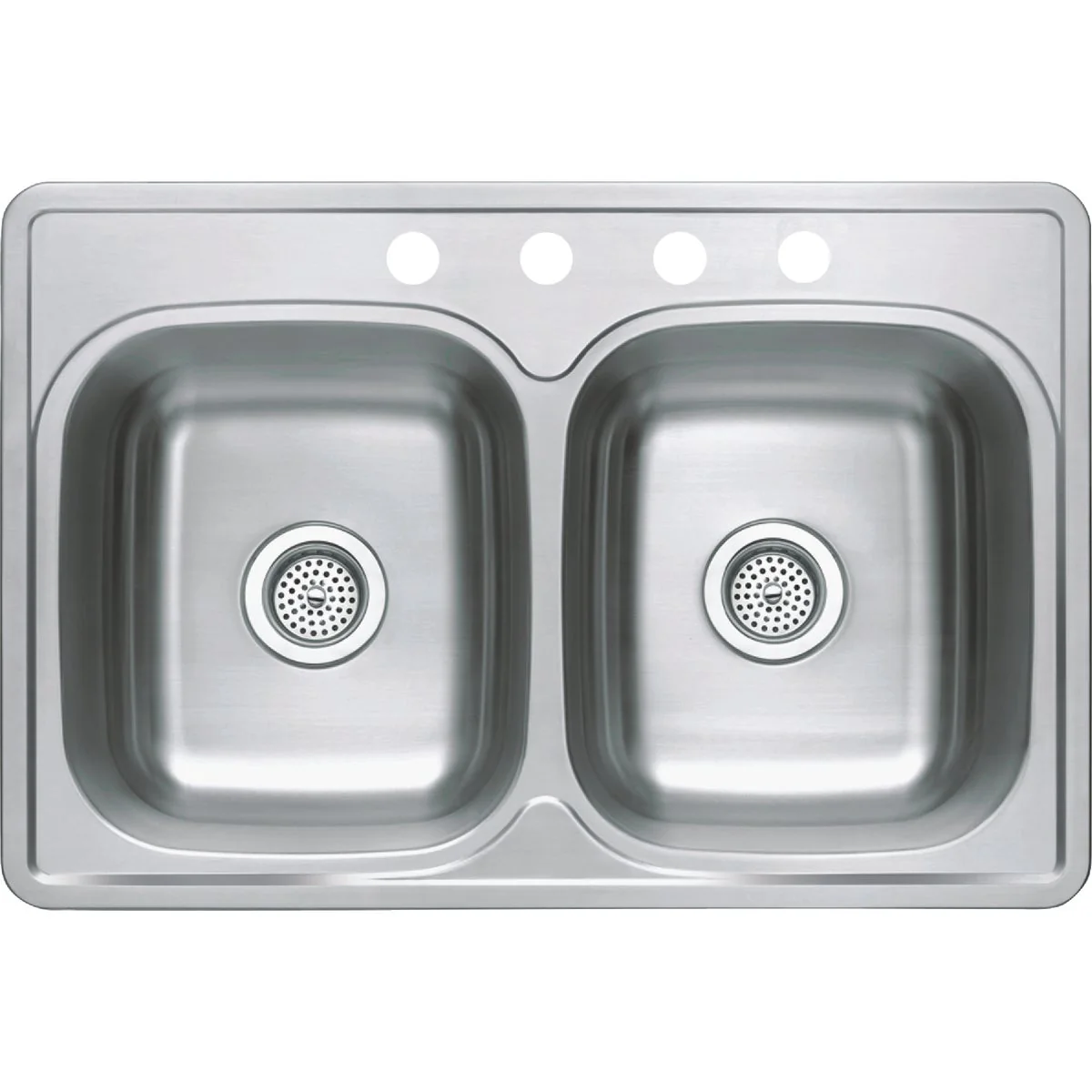Green CMI 33 In. x 22 In. x 7 In. Double Bowl Stainless Steel Kitchen Sink Reliable