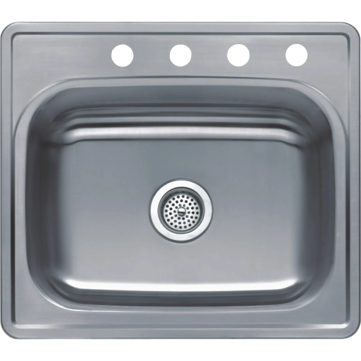 Relaxed CMI Bala 25 In. x 22 In. x 8 In. Single Bowl Stainless Steel Top Mount Kitchen Sink Durable