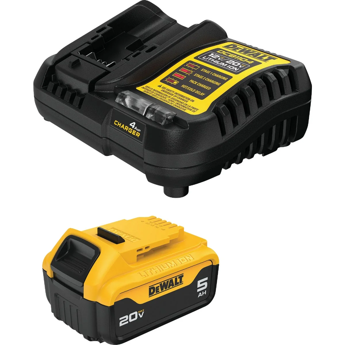 Fine Crafted DEWALT 20V MAX Lithium-Ion 5.0 Ah Battery Pack Charger Kit Dependable