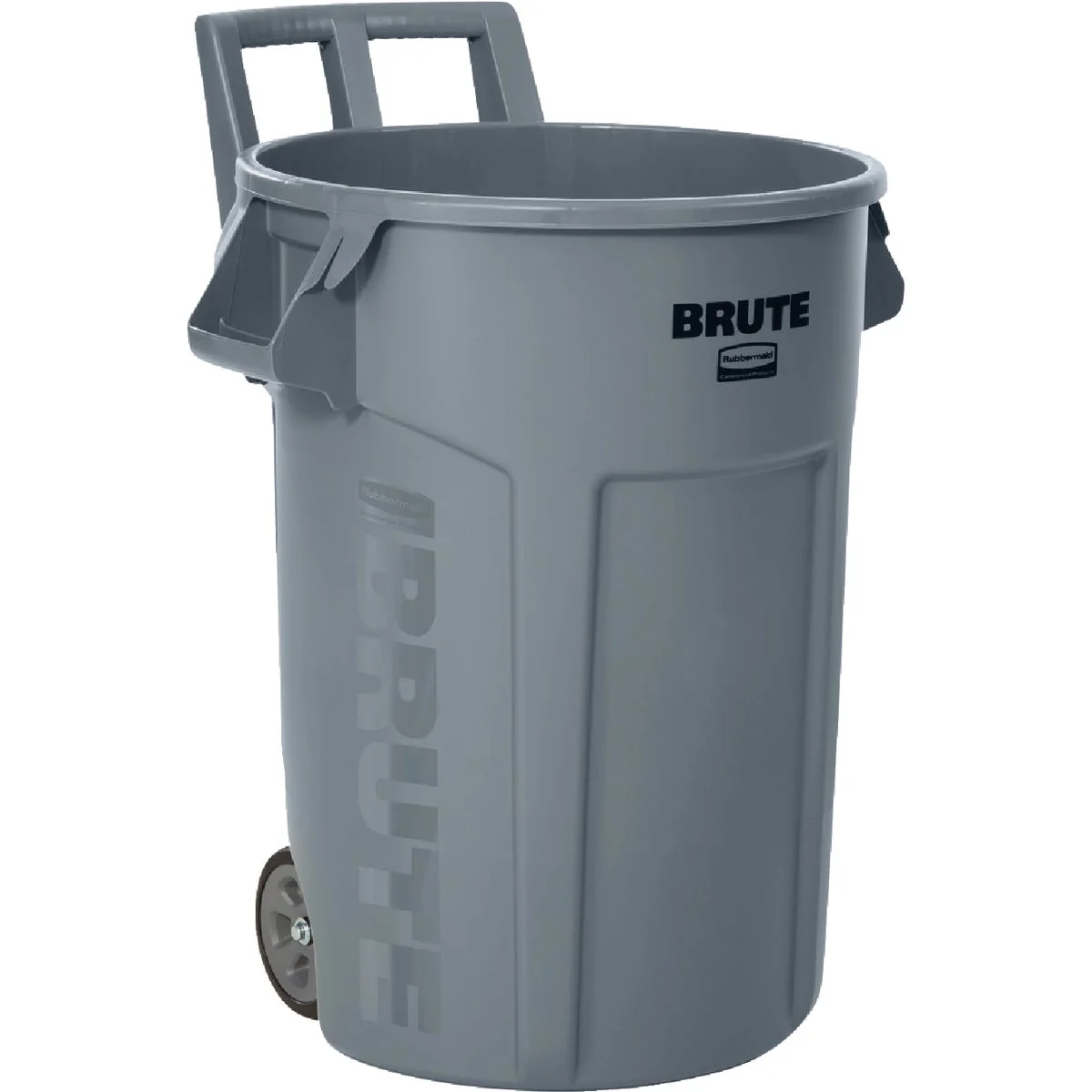 Proven Rubbermaid Commercial Brute 32 Gal. Gray Vented Wheeled Trash Container Traditional