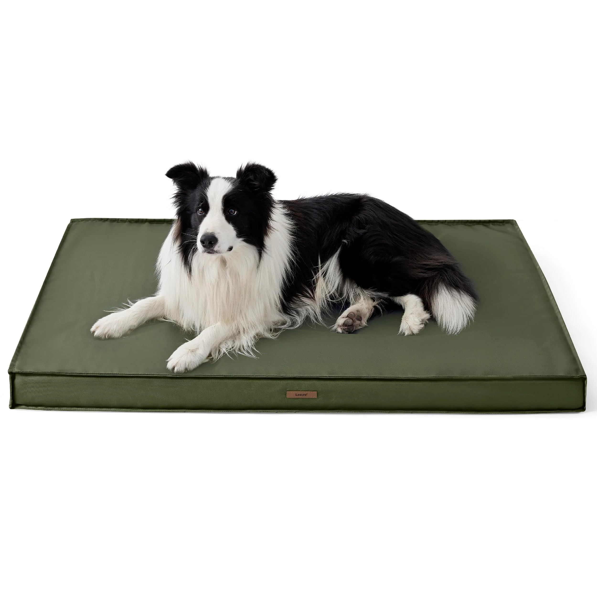 Detailed LE SURE Outdoor Waterproof Dog Crate Bed – Large 35x22 in Green Orthopedic Egg Crate Foam Natural