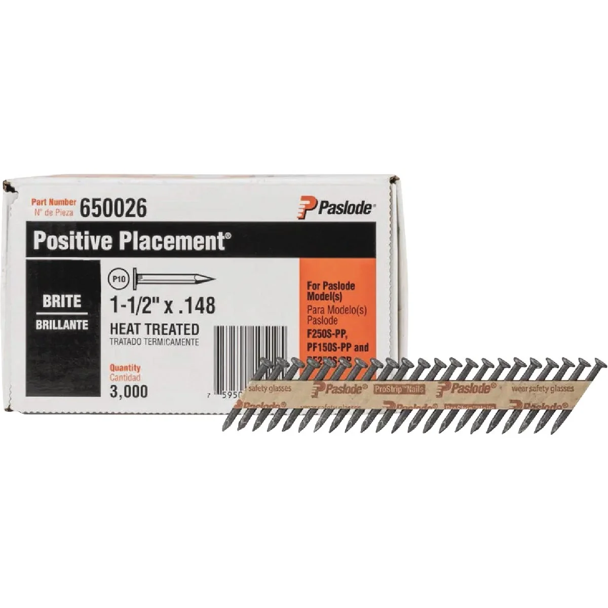 Fashionable Paslode 1-1 2 In. x .148 In. Brite Heat Treated Smooth Shank Positive Placement Metal Connector Nails 3000 Ct. Powerful