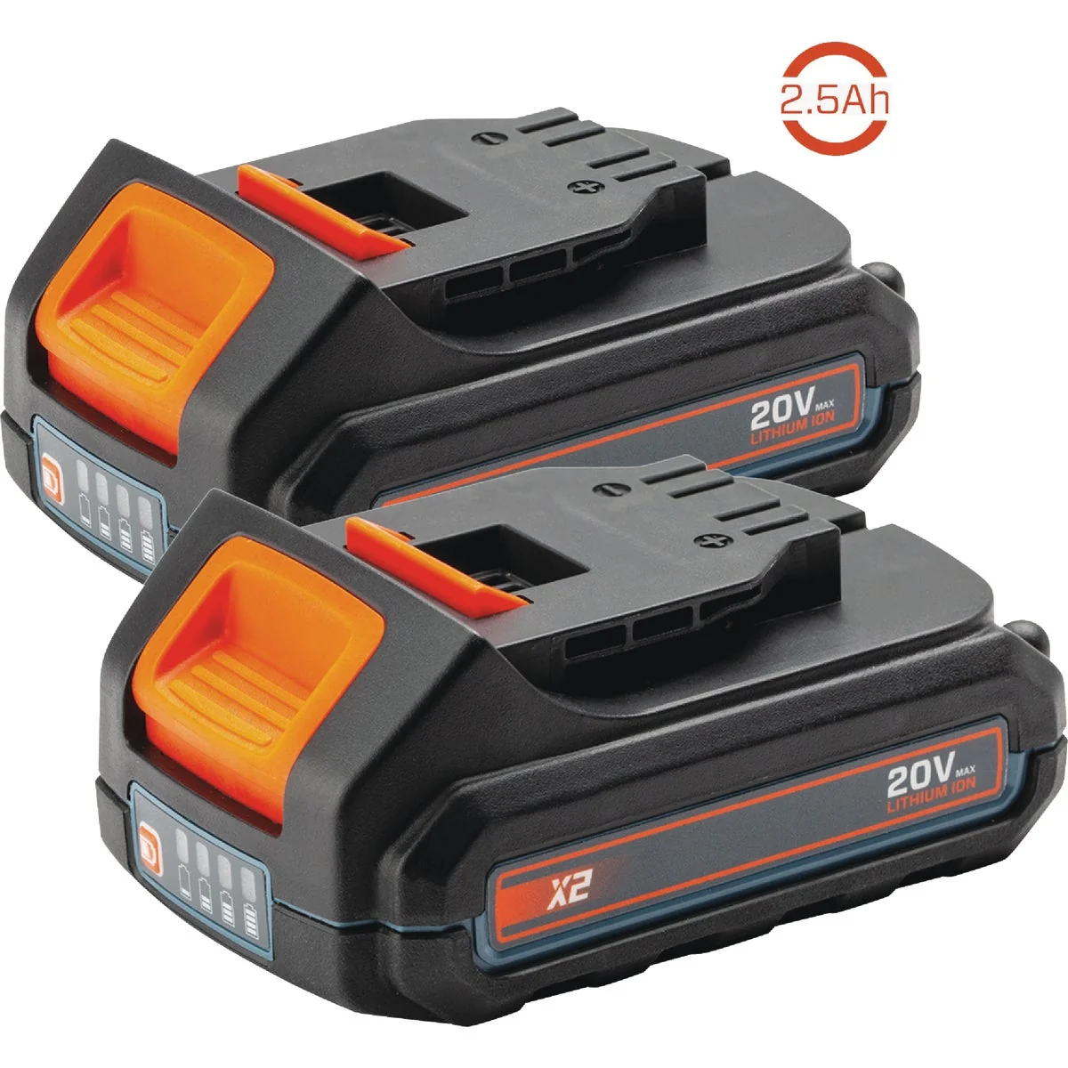 Powerful Senix 20 Volt Max Lithium-Ion 2.5 Ah Battery Pack 2-Pack Modern