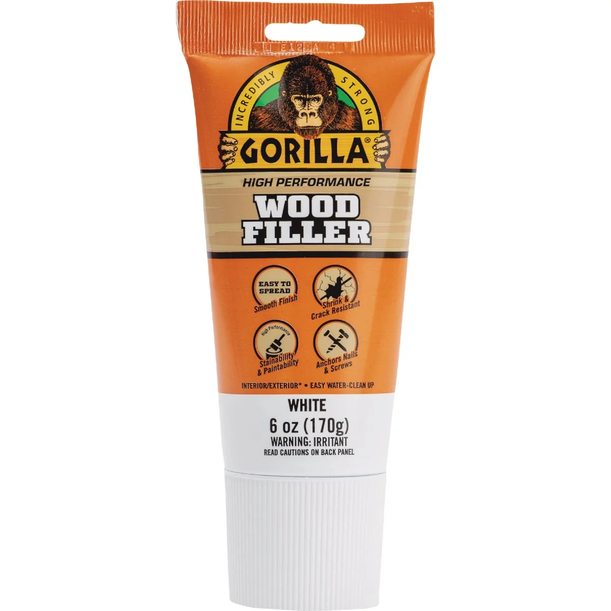 Breathable Gorilla 6 Oz. White Wood Filler Tube Sustainable