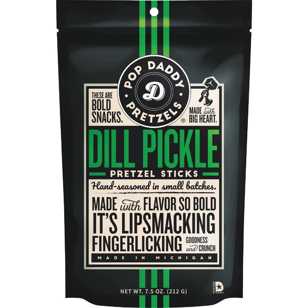 Contemporary Pop Daddy 7.5 Oz. Dill Pickle Pretzel Sticks First-Class