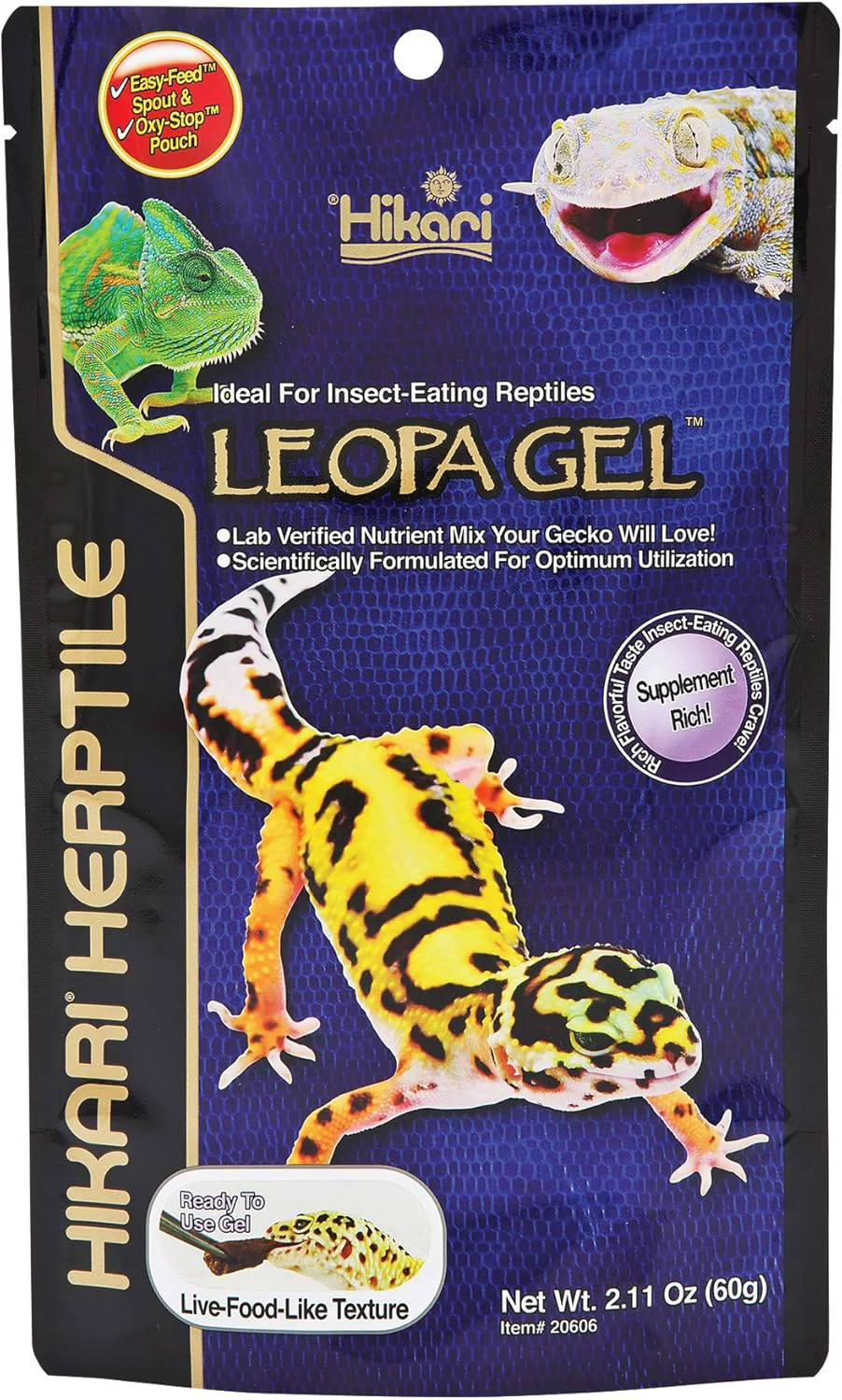 Recyclable Hikari LeopaGel Food for Insect-Eating Reptiles 2.11 oz 60g Crafted