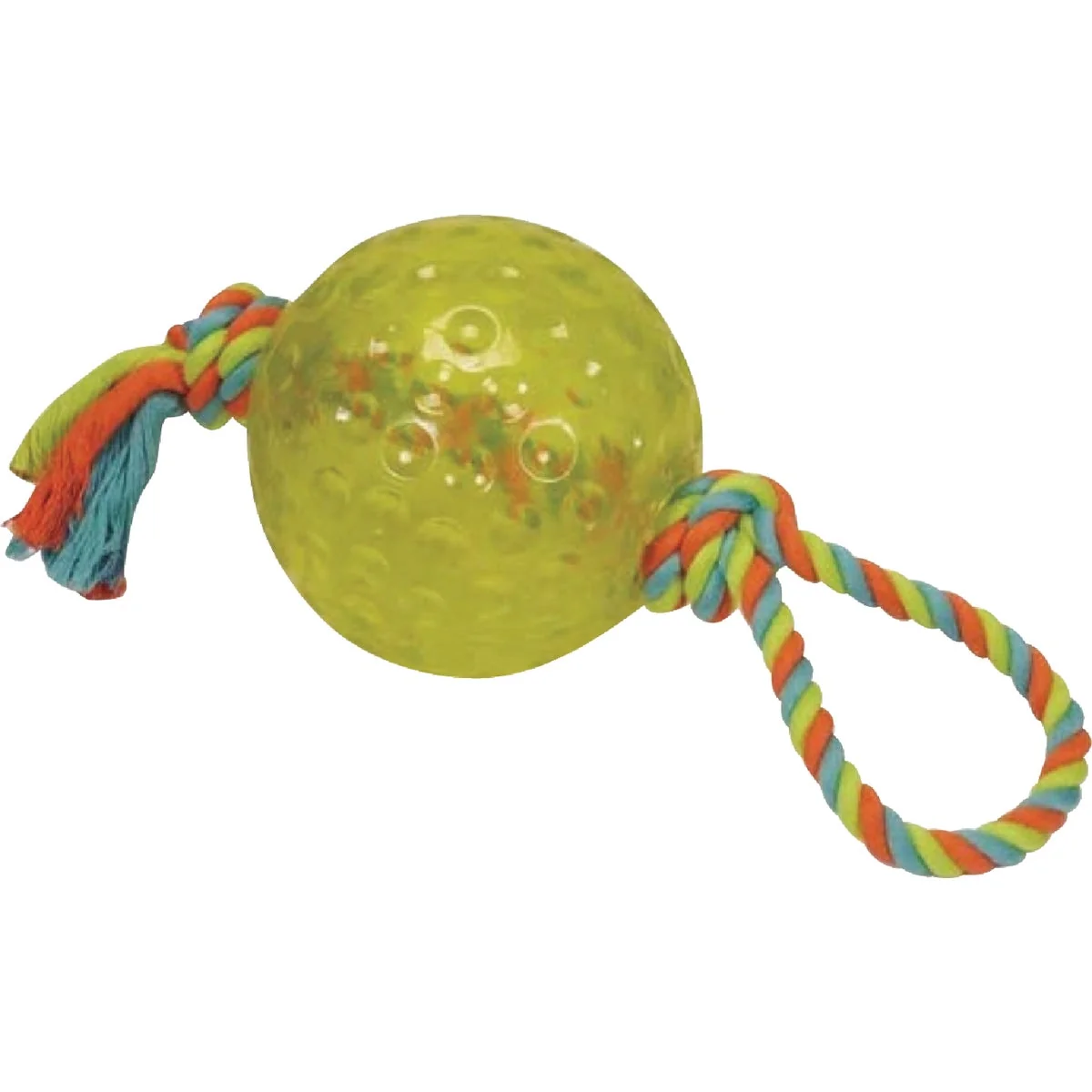 Luxury Boss Pet Chomper 5in TPR Ball with Rope Tug Dog Toy Innovative