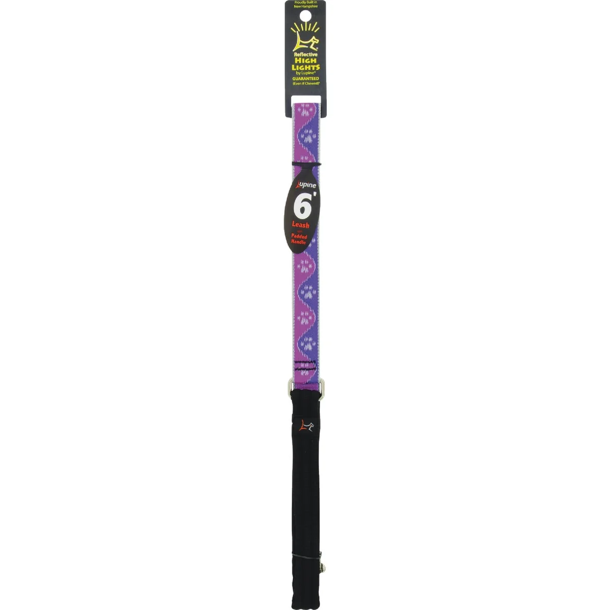 Soft Lupine 1 In. x 6 Ft. Pink Paws Dog Leash Detailed