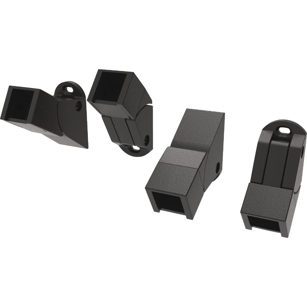 Fast Fortress Building Products Fe26 Black Sand Simplified Stair Bracket 4-Piece Detailed