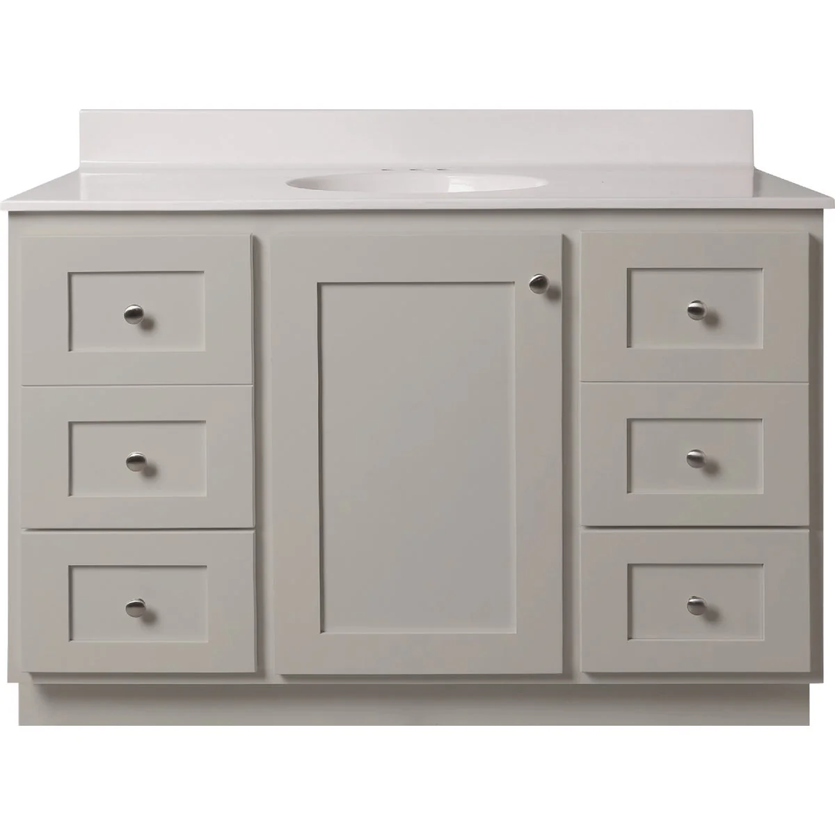 Smooth Bertch Storage Solutions 48 In. W x 34-1 2 In. H x 21 In. D Harbor Vanity Base without Top 1 Door 6 Drawer Solid