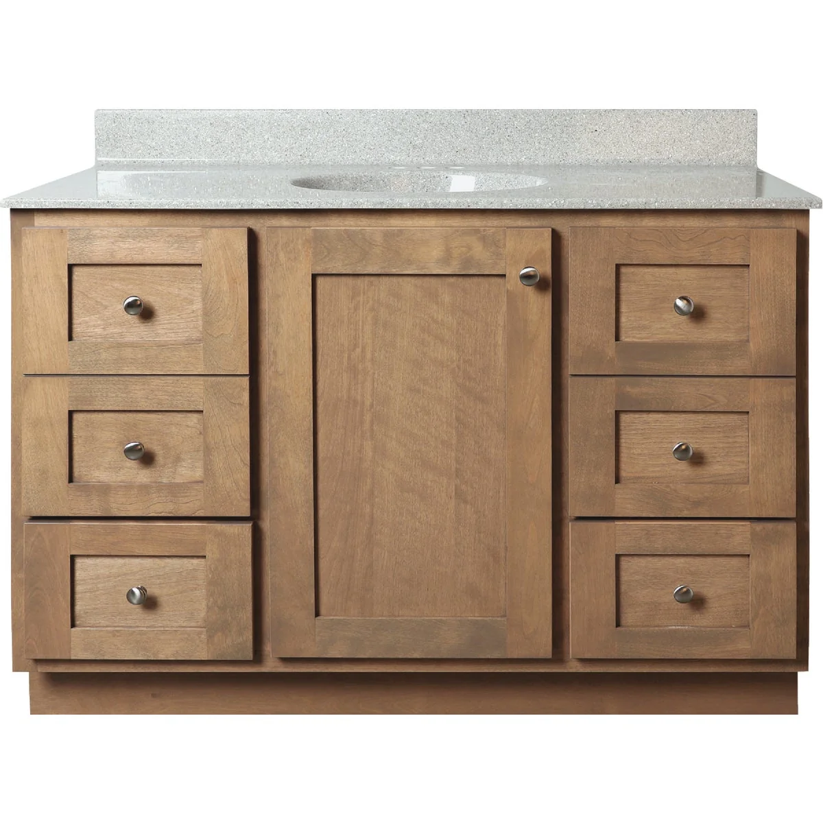 Specialty Bertch Storage Solutions 48 In. x 34-1 2 In. H x 21 In. D Driftwood Vanity Base without Top 1 Door 6 Drawer Crafted