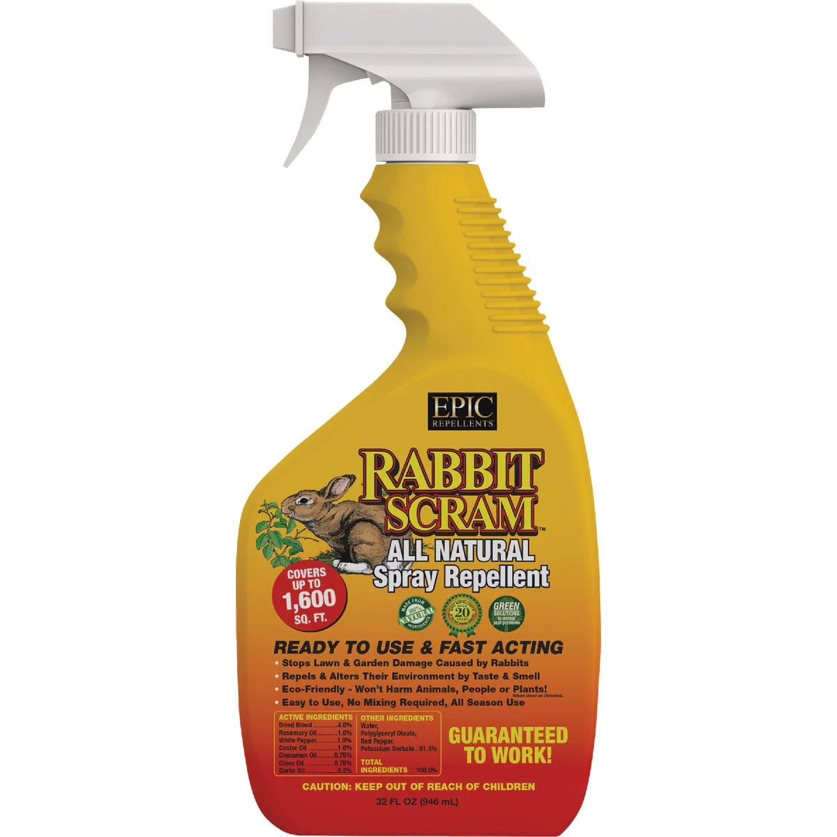 Reliable Rabbit Scram 32 Oz. Ready To Use Trigger Spray Rabbit Repellent Enhanced