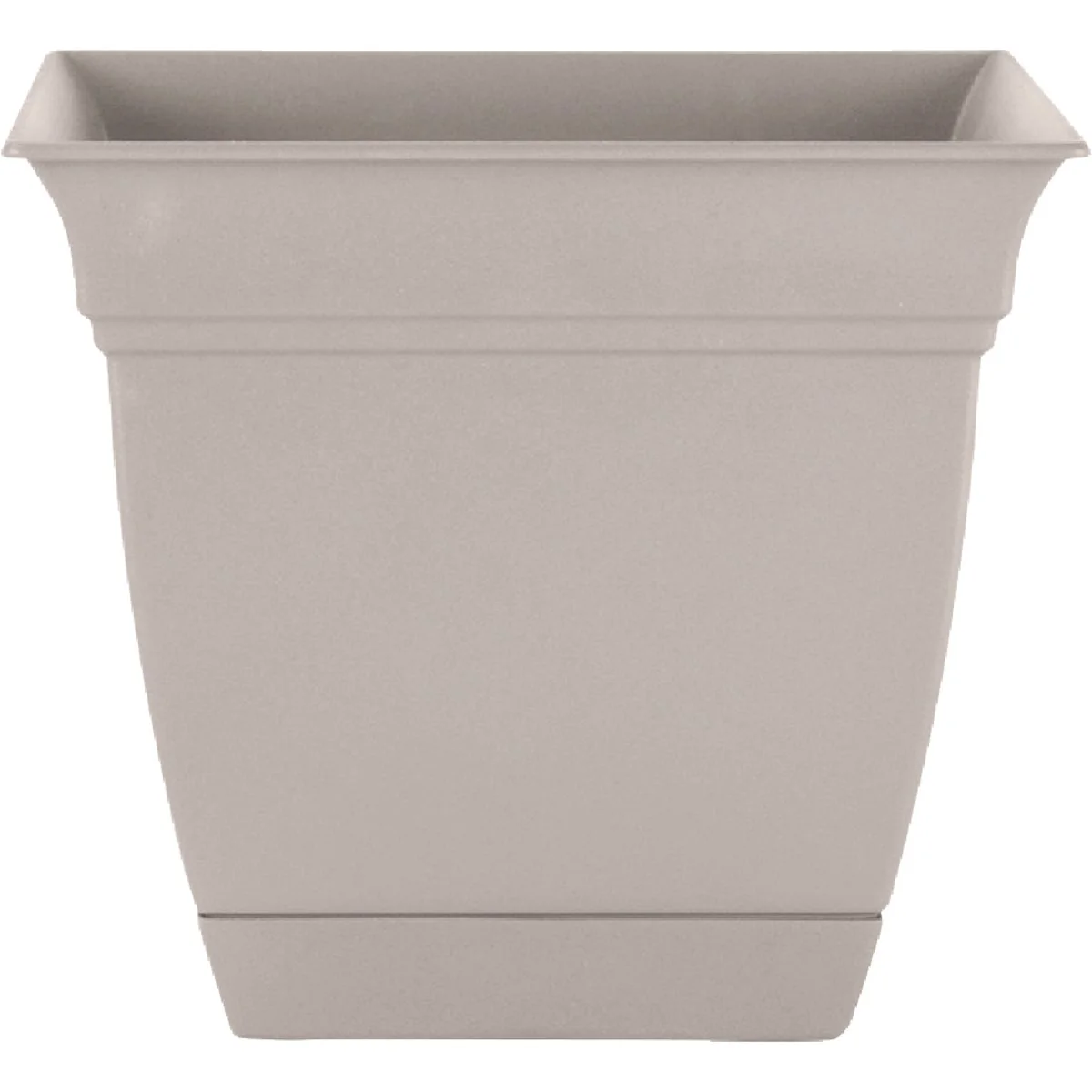 Original HC Companies 10 In. Stone Square Planter Stone with Saucer Casual