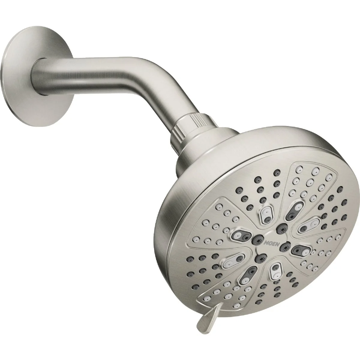 Flexible Moen Hydro Energetix Spot Resistant Brushed Nickel 8-function 4.75 In. Dia. Spray Head Fixed Shower Luxury