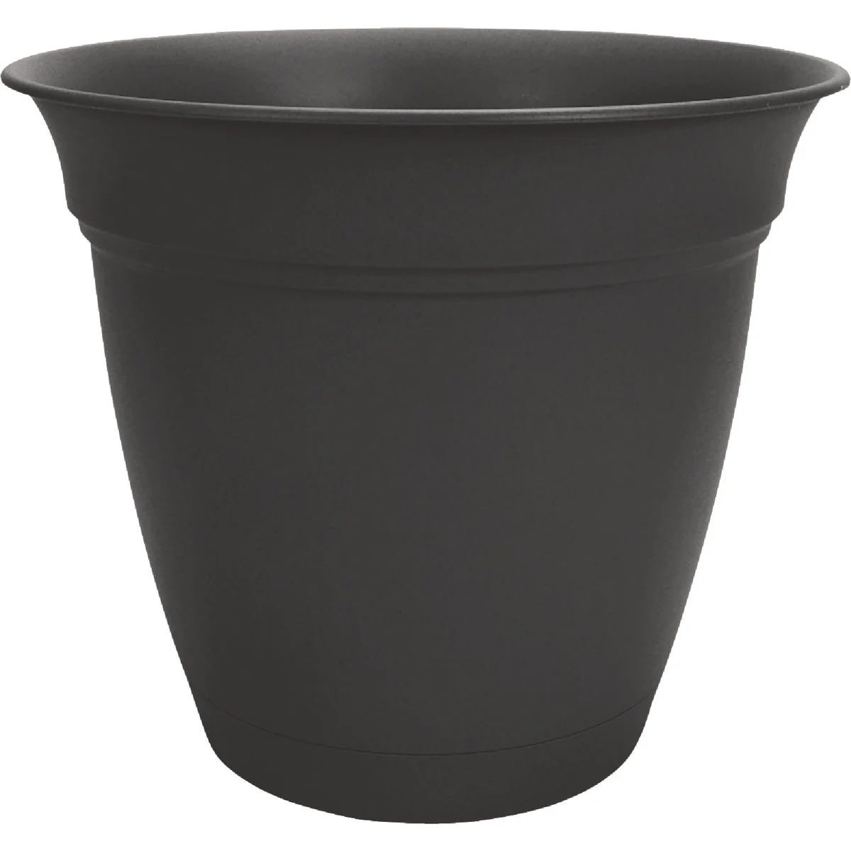 Premium HC Companies Eclipse 8 In. Black Planter with Saucer Classic
