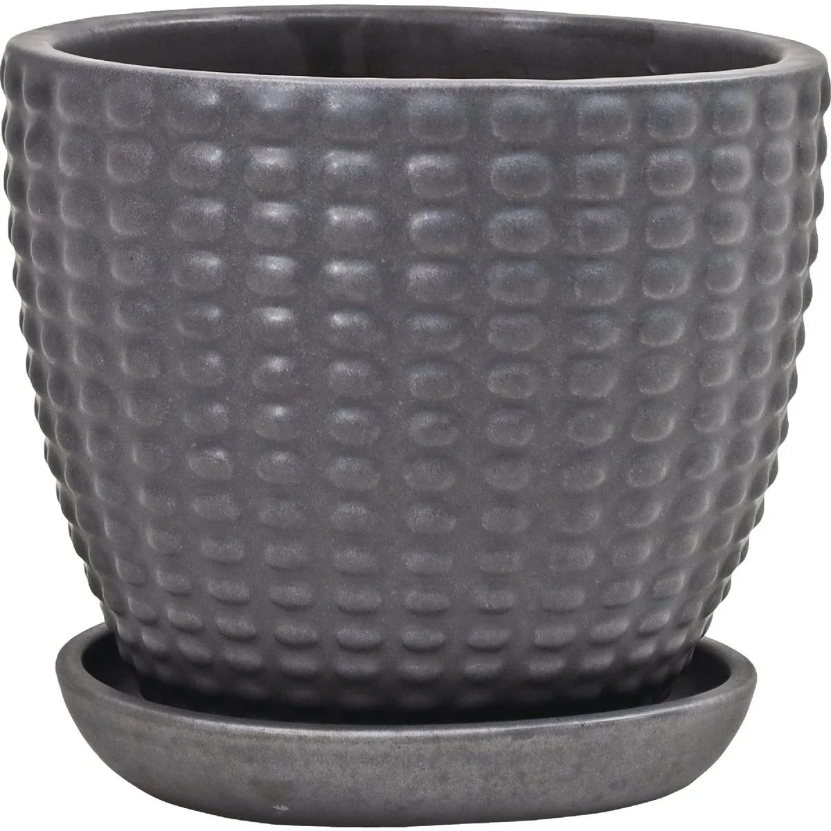 High-End Deroma Bayfield 11.6 In. Dia. Matte Black Ceramic Planter Prestigious