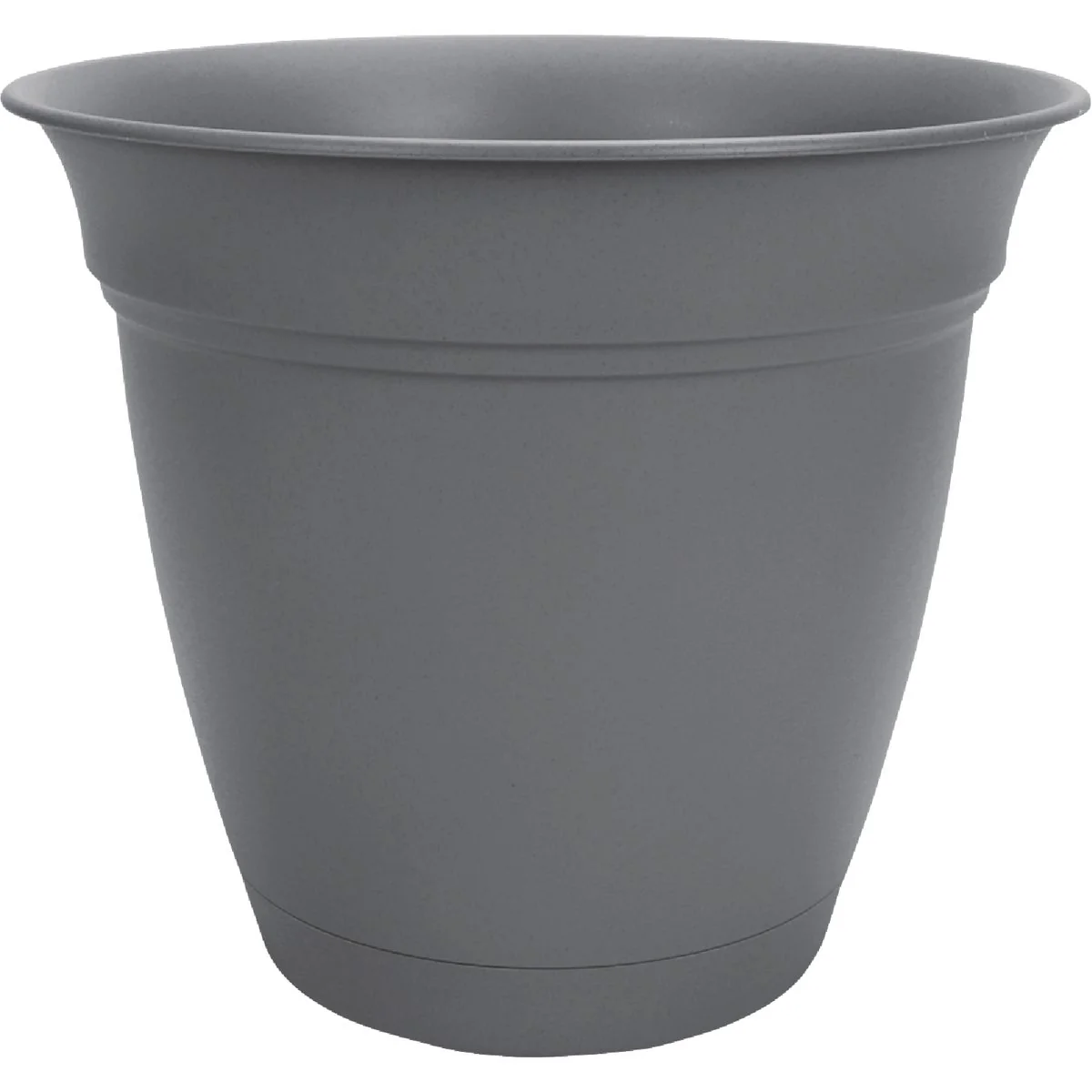 Practical HC Companies Eclipse 10 In. Warm Gray Planter with Saucer Verified