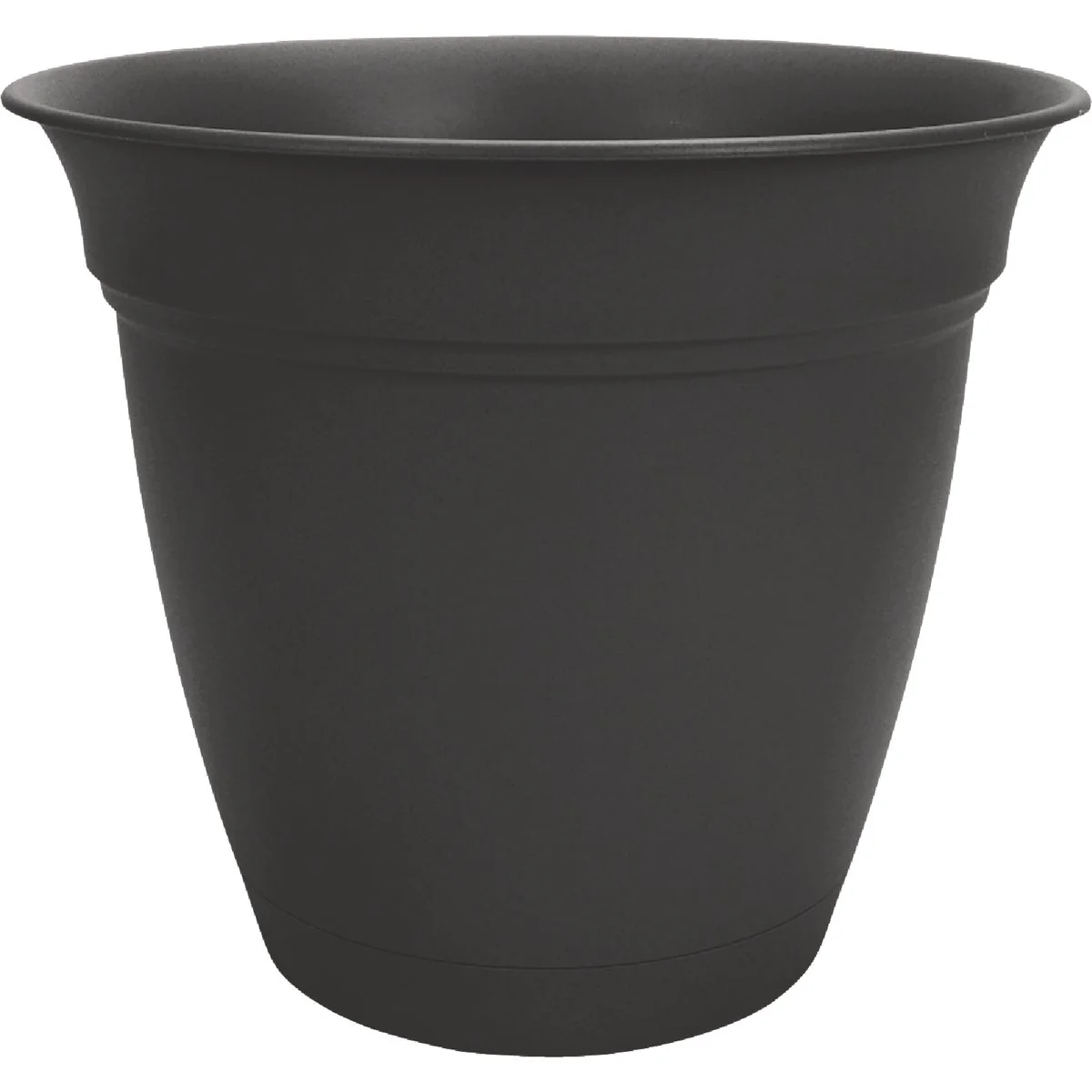 Safe HC Companies Eclipse 16 In. Black Planter with Saucer Durable