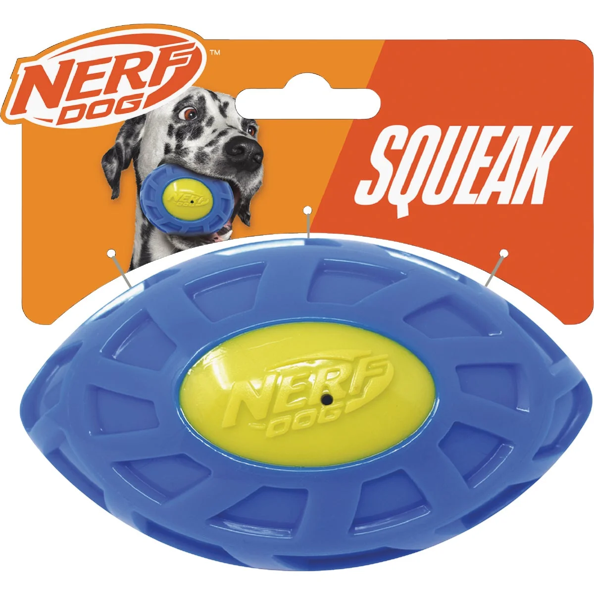 High-End Nerf Dog 5 In. TPR EXO Micro Squeak Football Soft