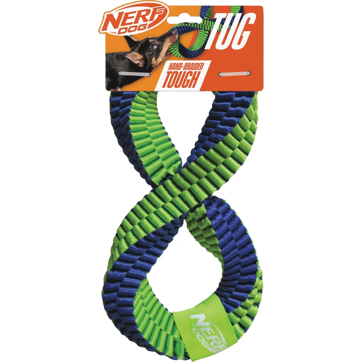 Exceptional Nerf Dog 12 In. Nylon Square Braided Twisted Infinity Tug Dog Toy Professional