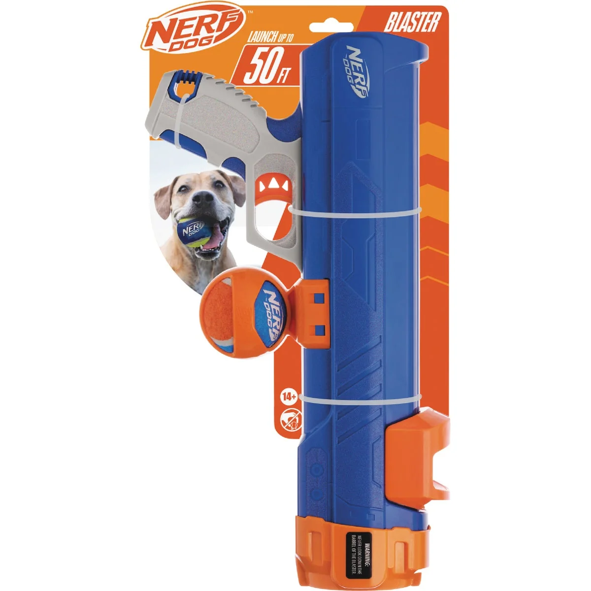 Official Nerf Dog 16 In. Blaster Dog Toy with Ball Clip Original Design