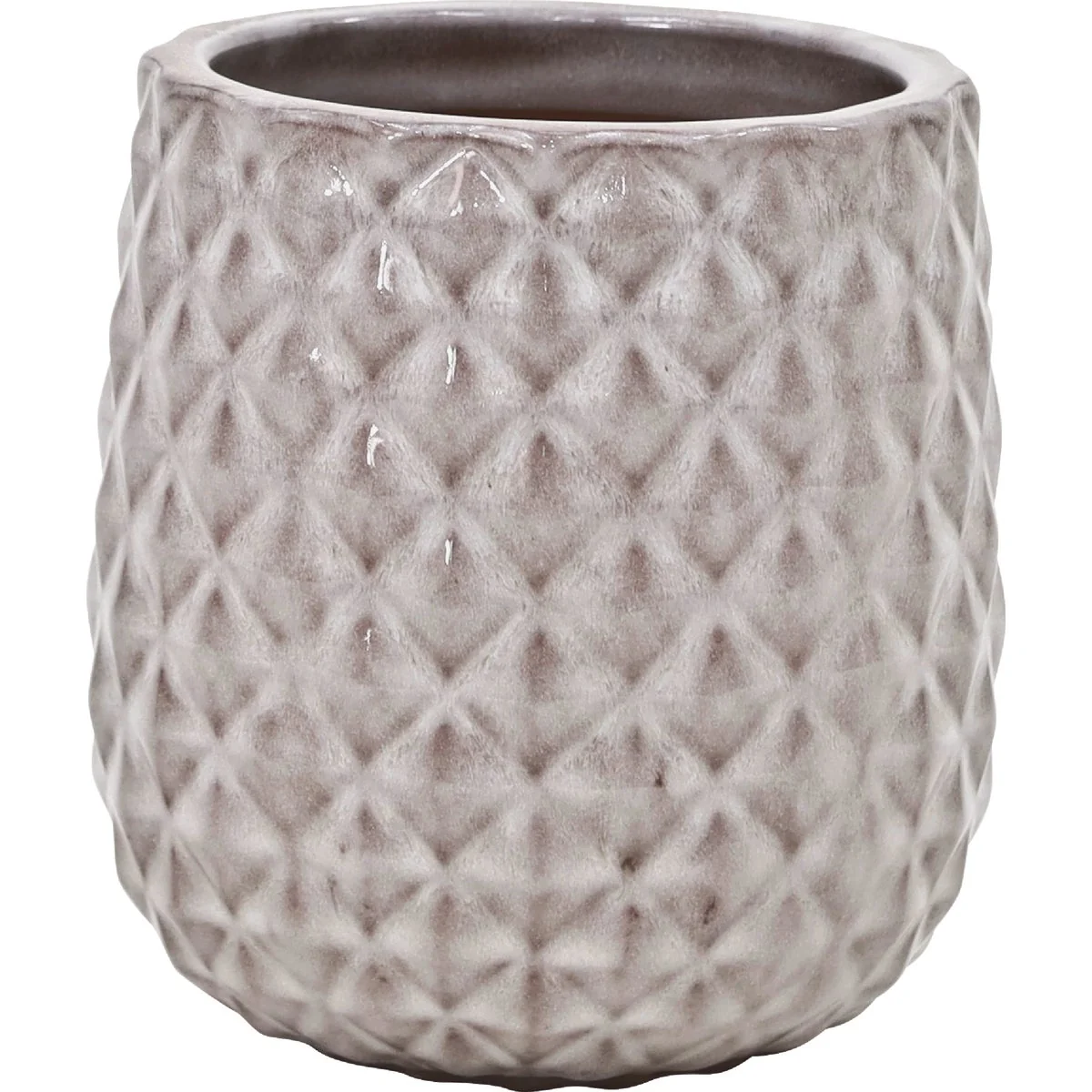 Genuine Deroma Rosemount 6.7 In. Dia. White Ceramic High Gloss Planter Premium Material
