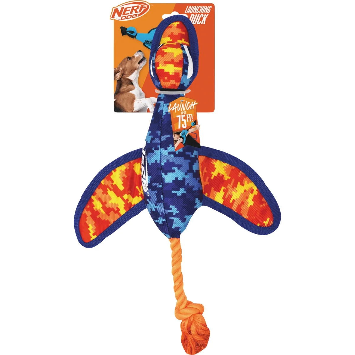 High-Grade Nerf Dog 16.5 In. Nylon Digital Camo Crinkle Wing Launching Duck Practical