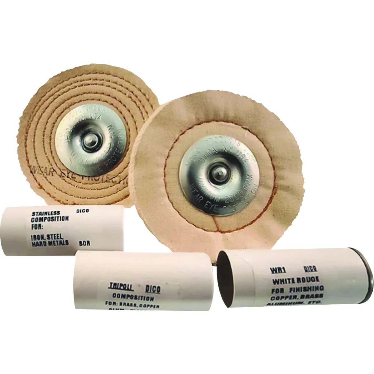 Lightweight Dico 4 In. Buffing Kit with 2 Buffing Wheels 3 Compounds Premium Material
