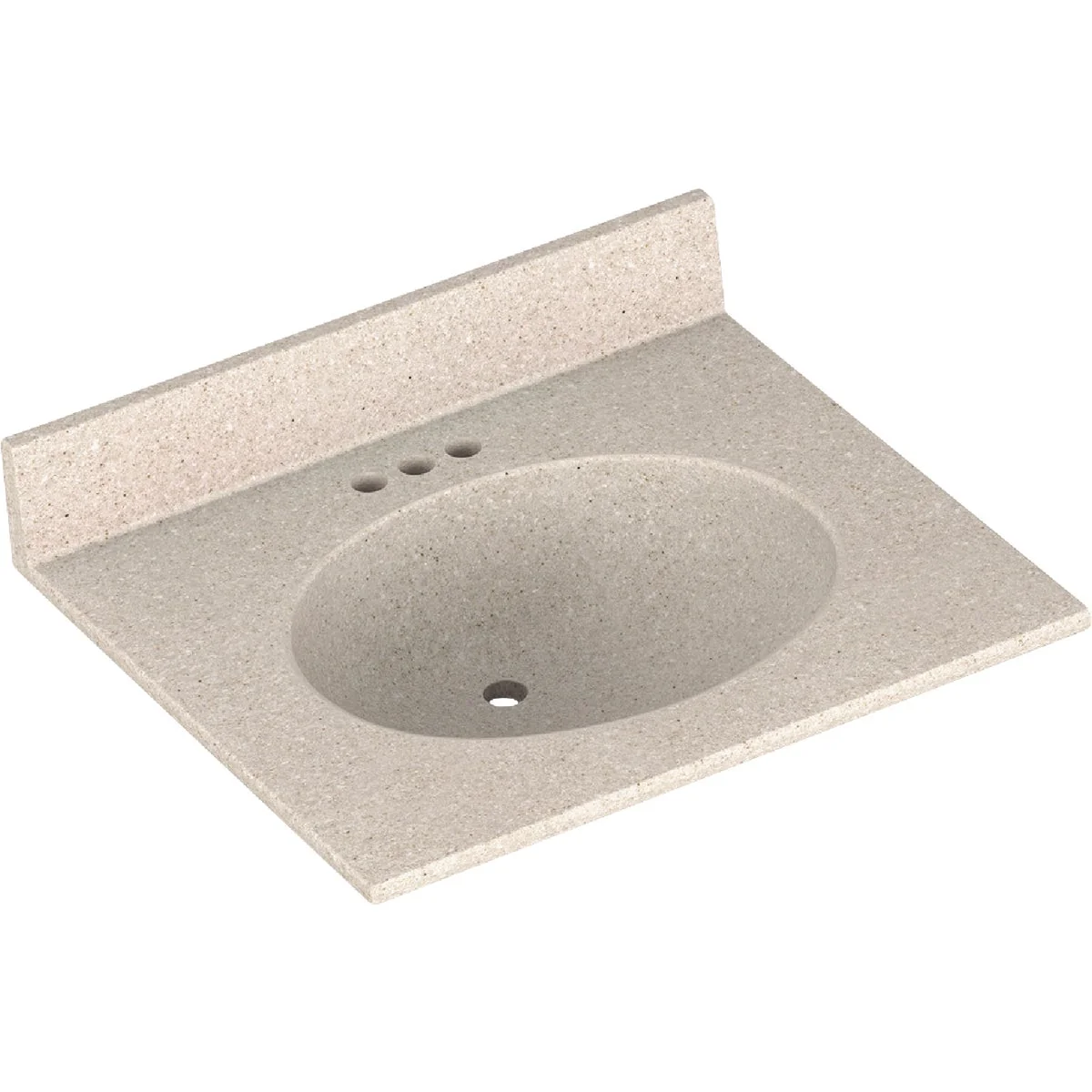 Lightweight Bertch Oasis 25 In. x 22 In. Cast Polymer Tiramisu Vanity Top with Oval Bowl Crafted