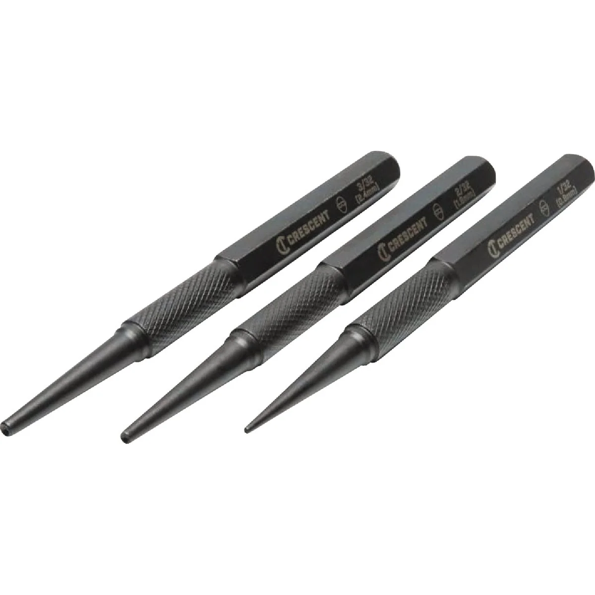 High-End Crescent 5 In. Steel Nail Punch Set 3-Piece Durable